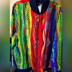 COOGI Silk Colorful Bomber Jacket Men’s Size XL